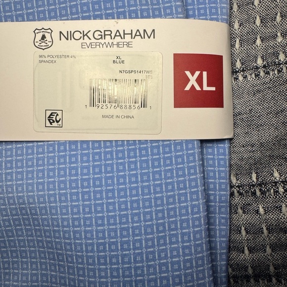 Nick Graham Men's Everywhere Short Sleeve Printed Shirt Size XL Blue - Picture 6 of 10